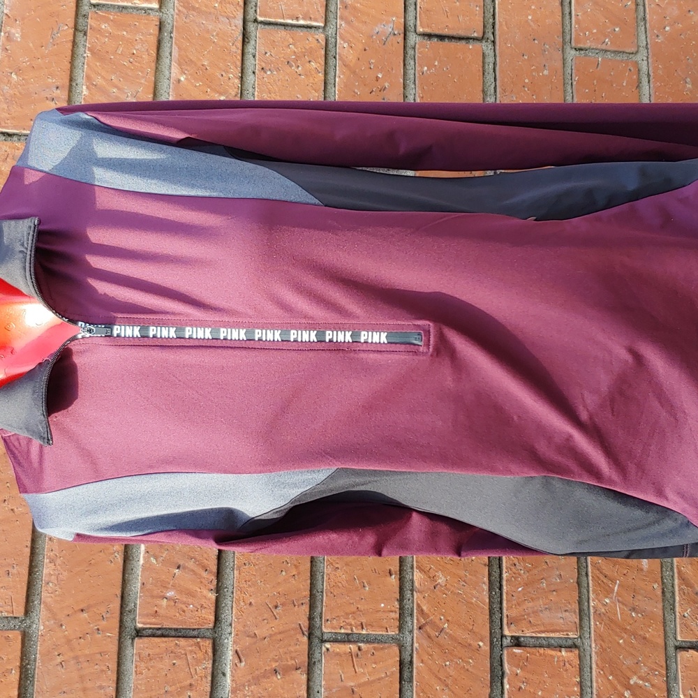 Victoria's Secret PINK Zip Track Jacket in Red, Black, Gray, Size Large - Picture 4 of 12